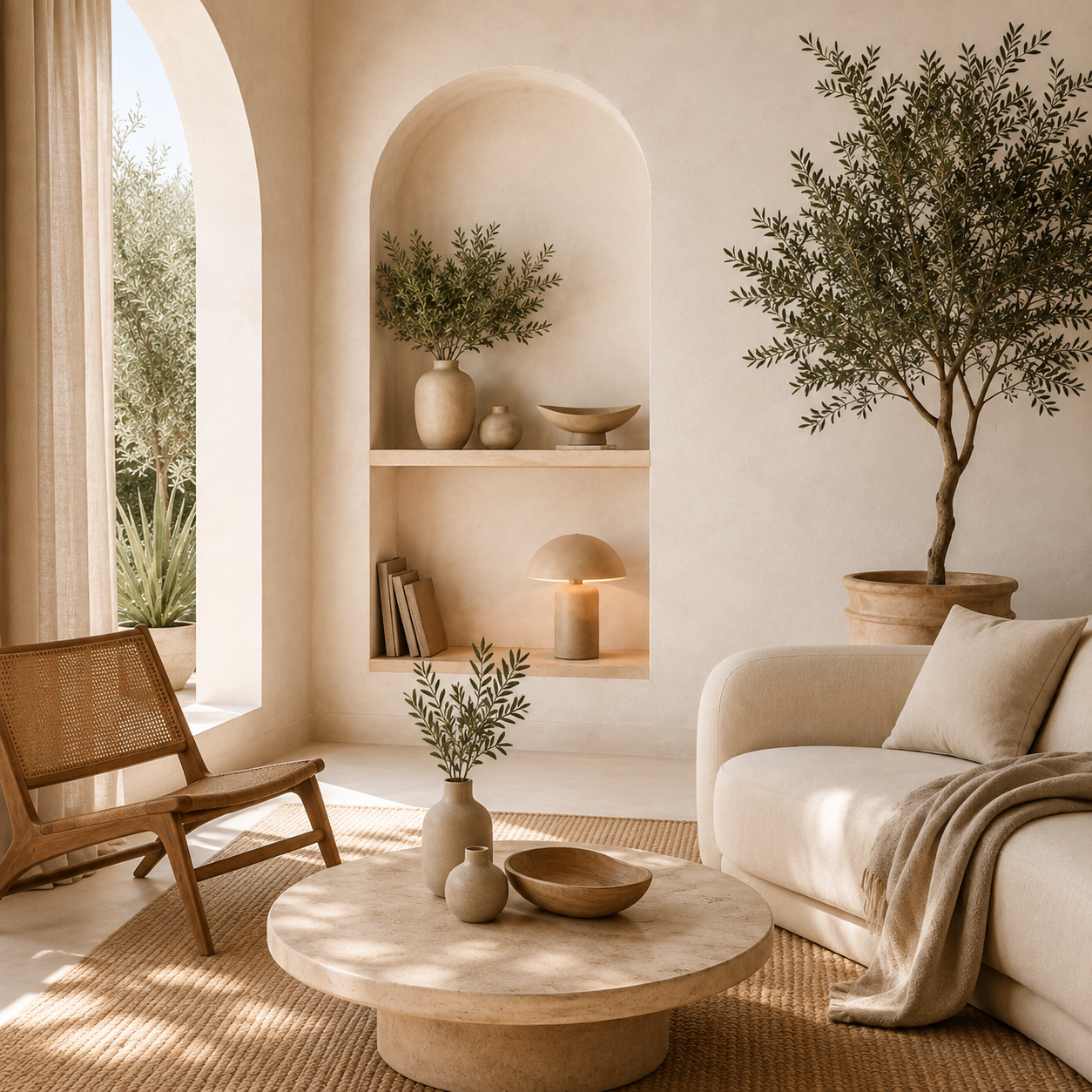 Un intérieur méditerranéen, sans surcharge