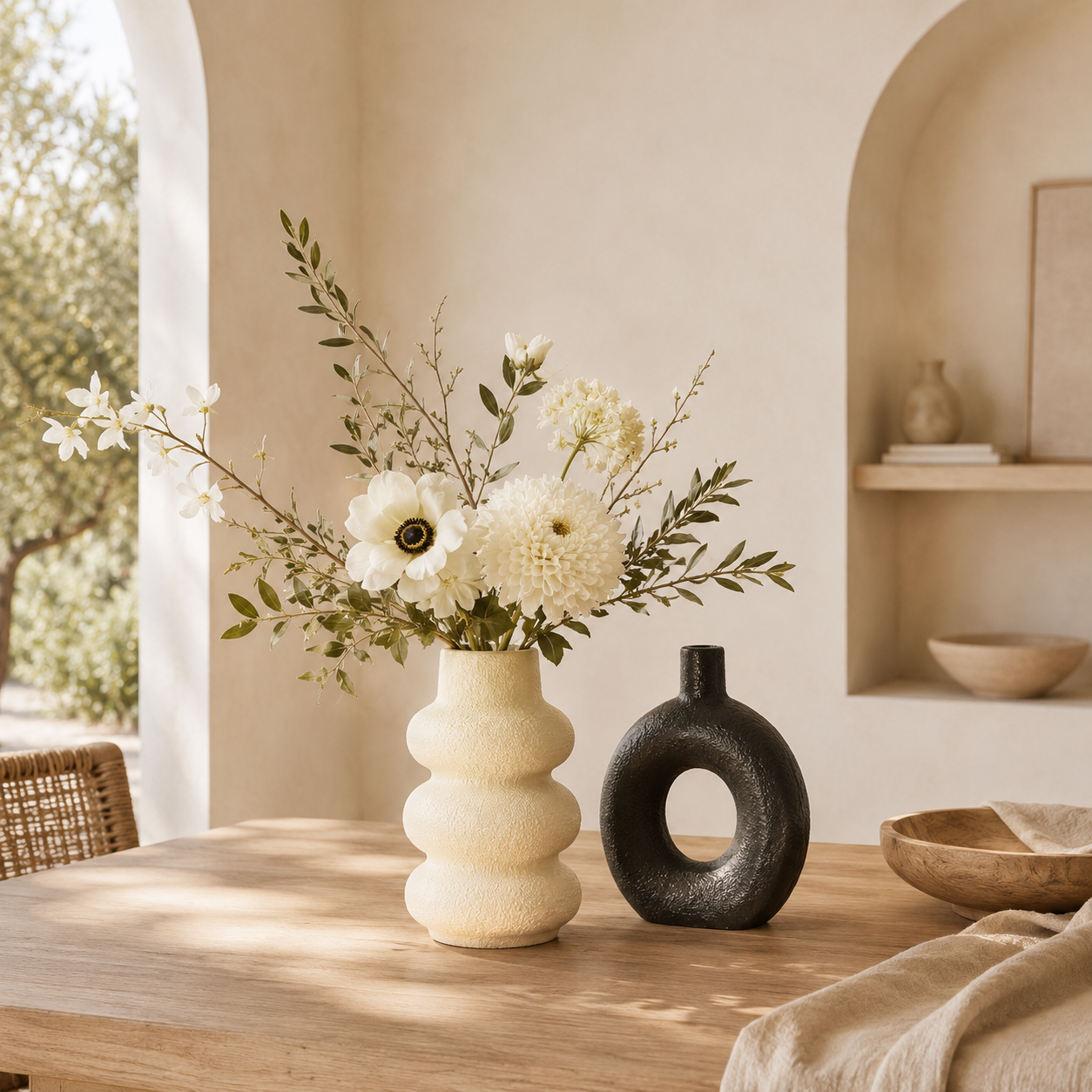Choisir un vase et composer un bouquet